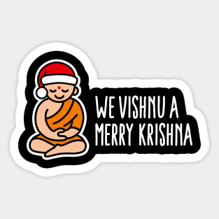 Funny Christmas puns We Vishnu a Merry Krishna Hindu Yoga Sticker